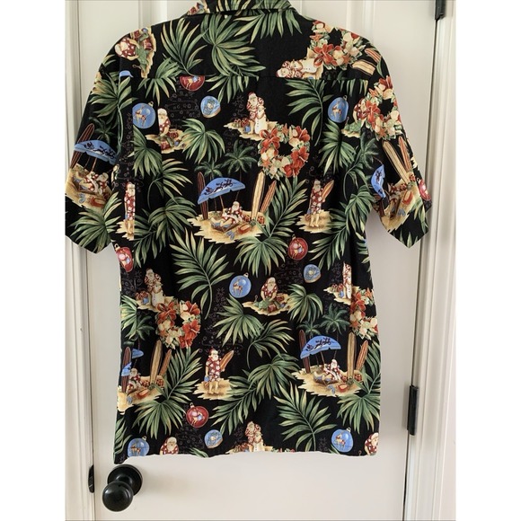 Vtg RJC Men's Made In Hawaii, Button Down Tropical Santa Shirt, Christmas Med - Picture 8 of 16